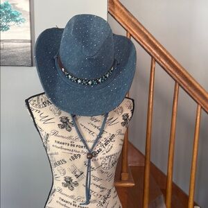 Blue Studded Cowboy Hat